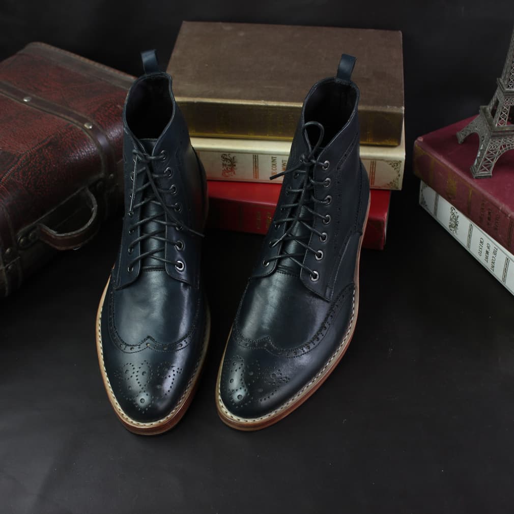 Fashion Men_s Genuine leather Ankle Boots in Goodyear Welte